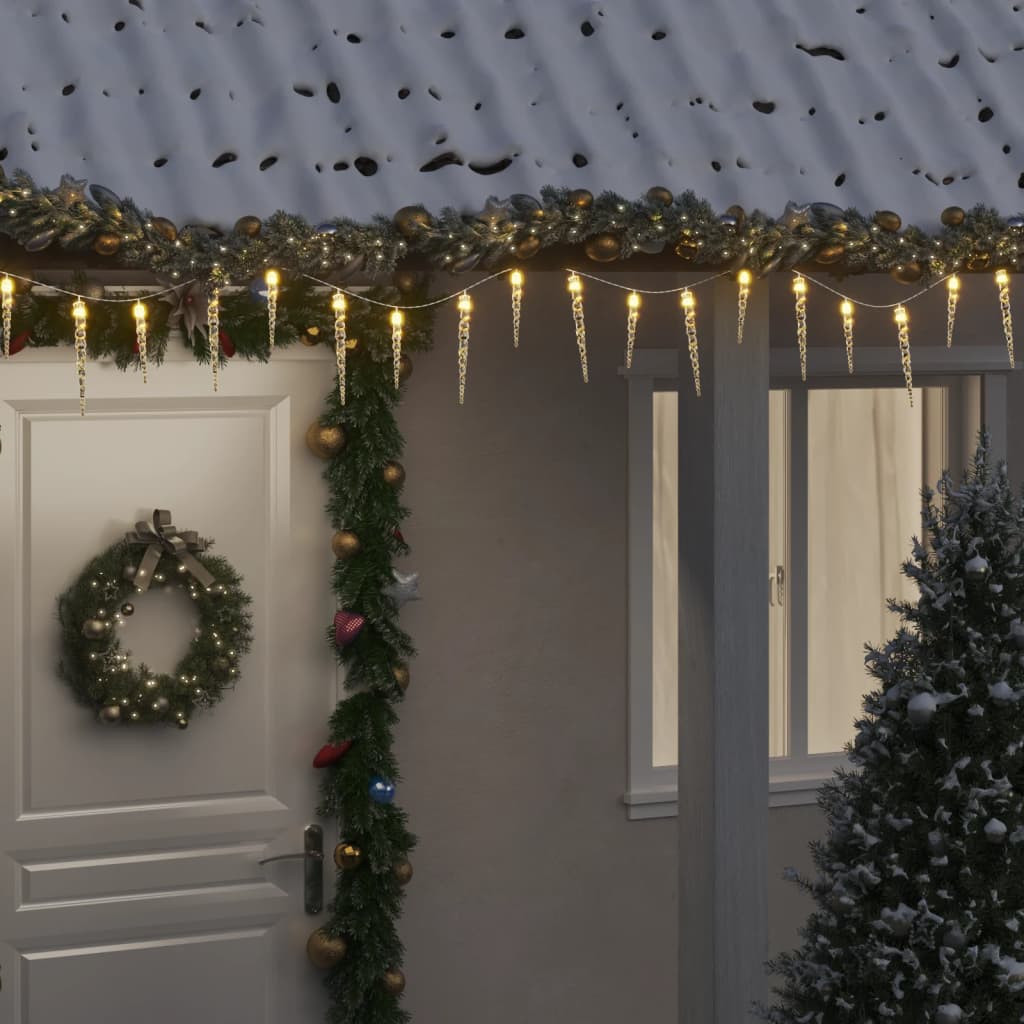 Kerst IJspegellamp 100 LED's Warm Wit 10 m Acryl PVC