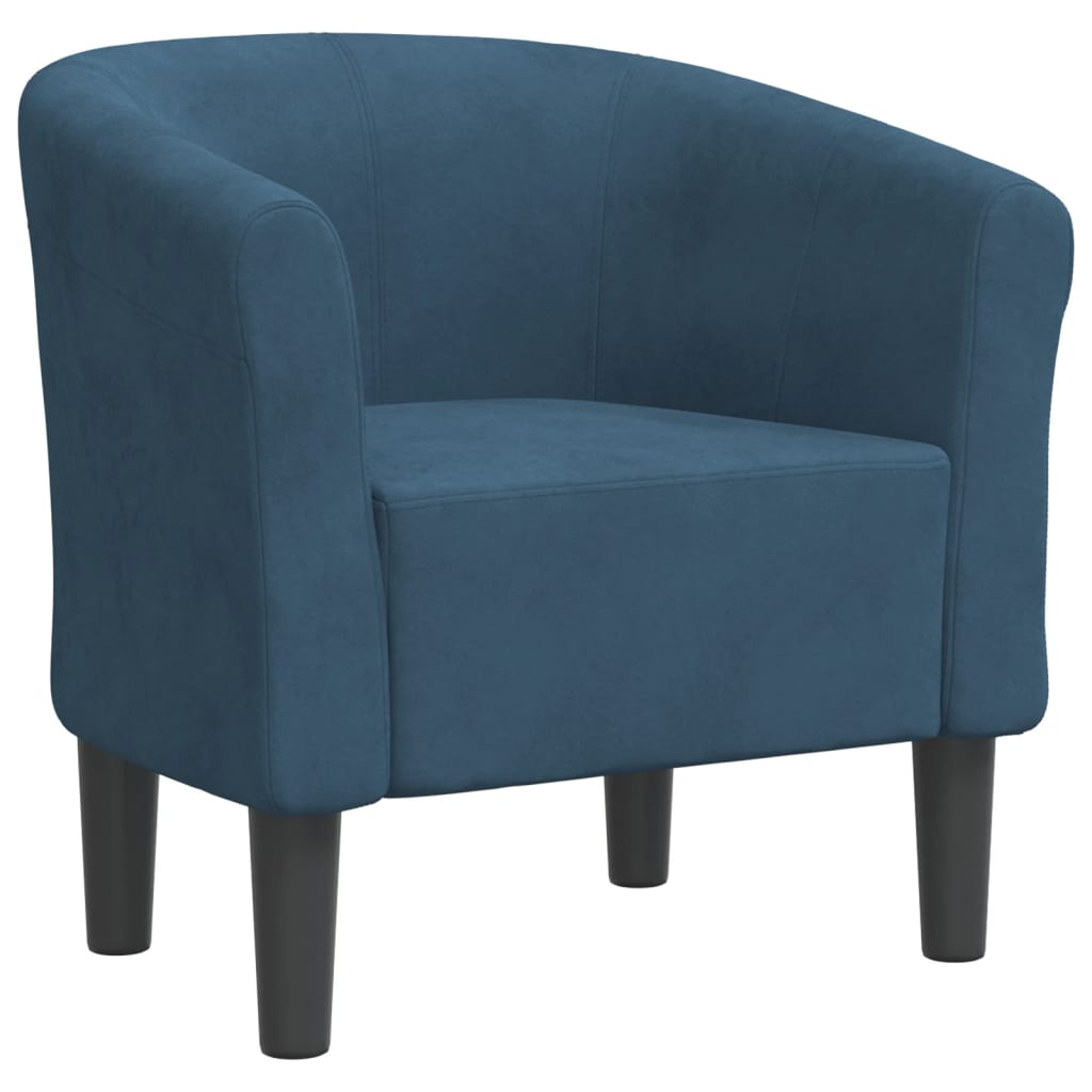 Kuipstoel fluweel donkerblauw – afbeelding 2