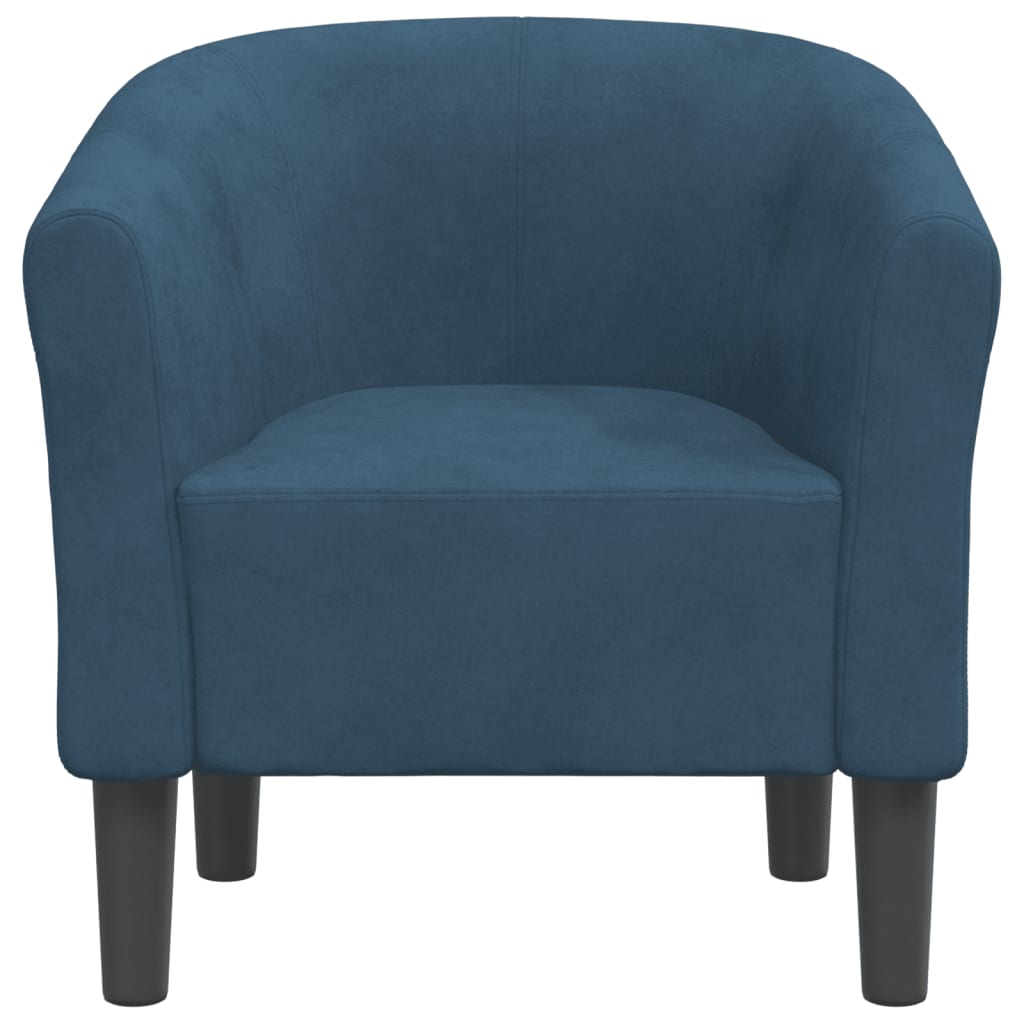 Kuipstoel fluweel donkerblauw – afbeelding 3