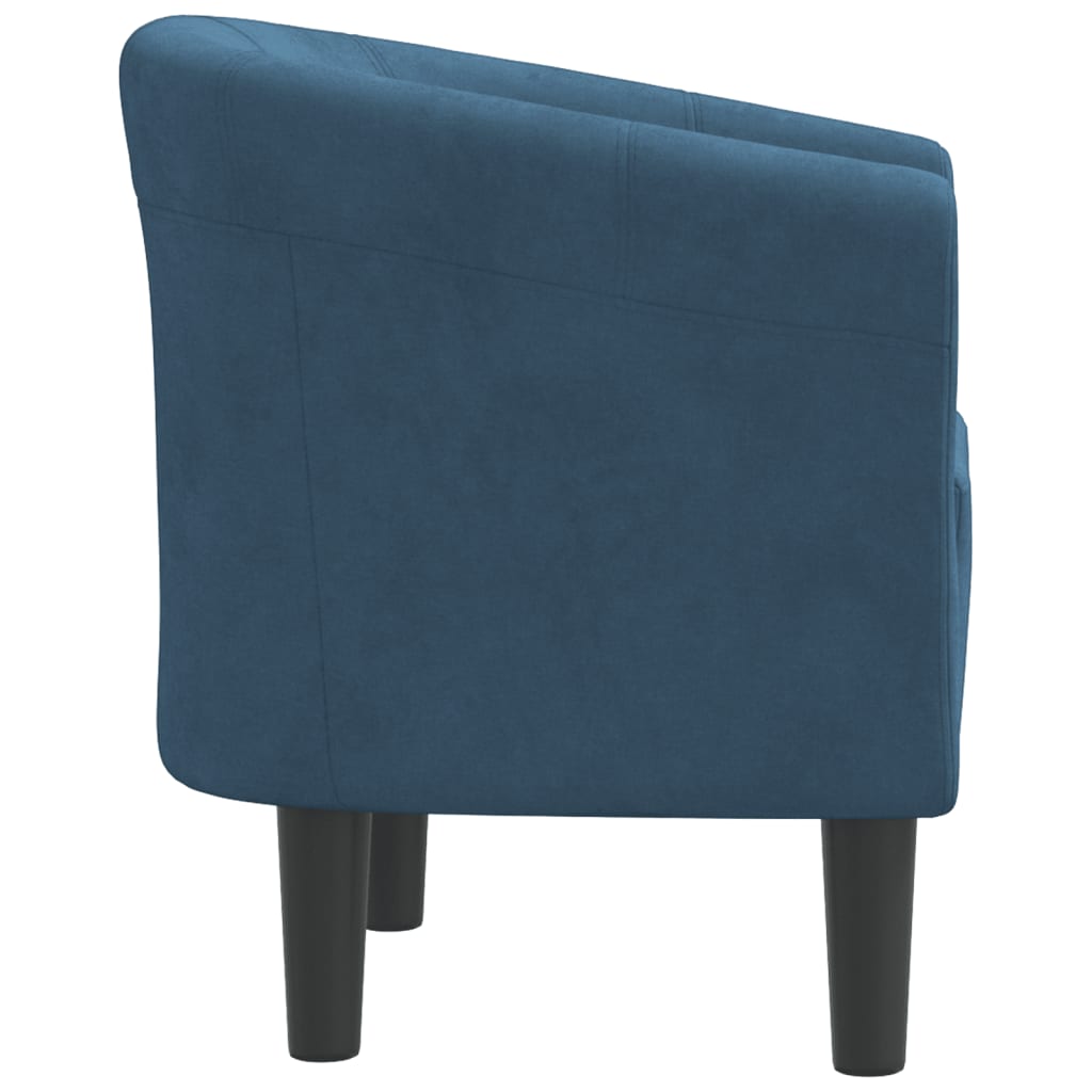 Kuipstoel fluweel donkerblauw – afbeelding 4