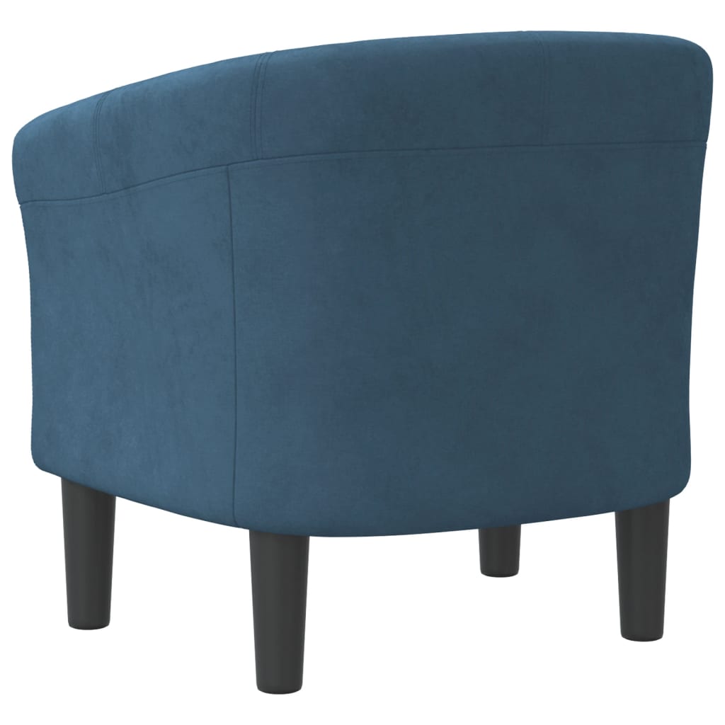 Kuipstoel fluweel donkerblauw – afbeelding 5