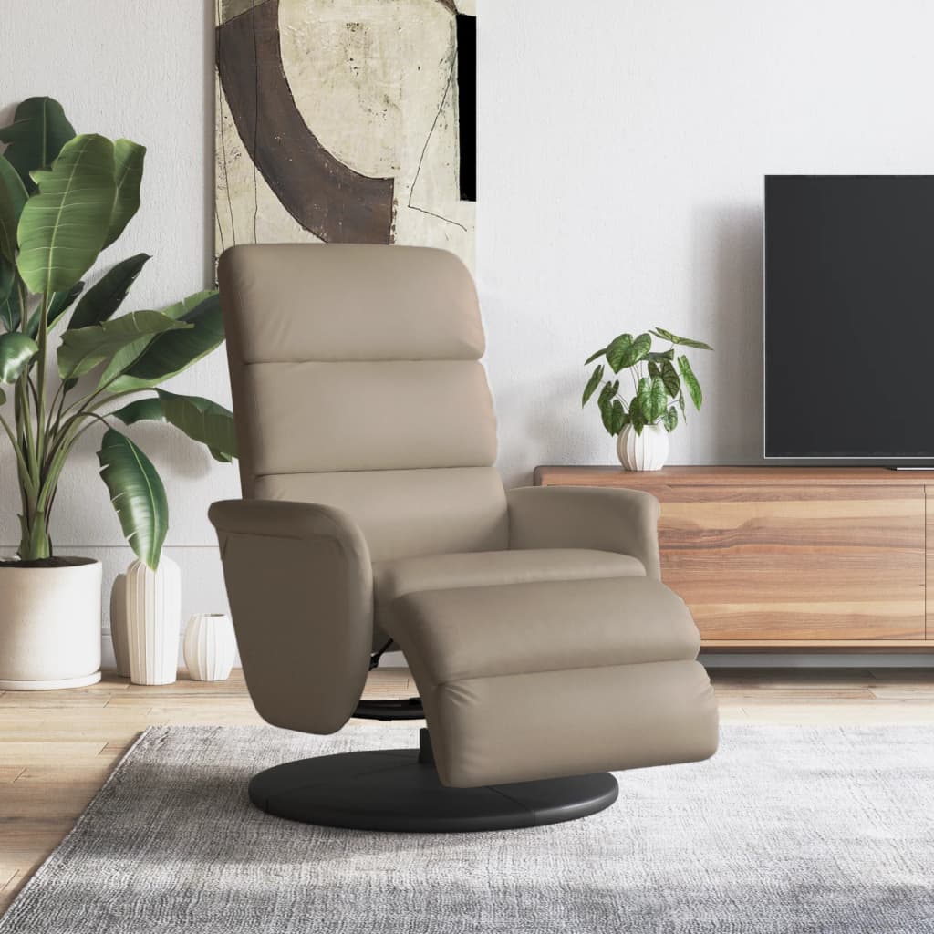Fauteuil verstelbaar met voetensteun kunstleer cappuccinokleur