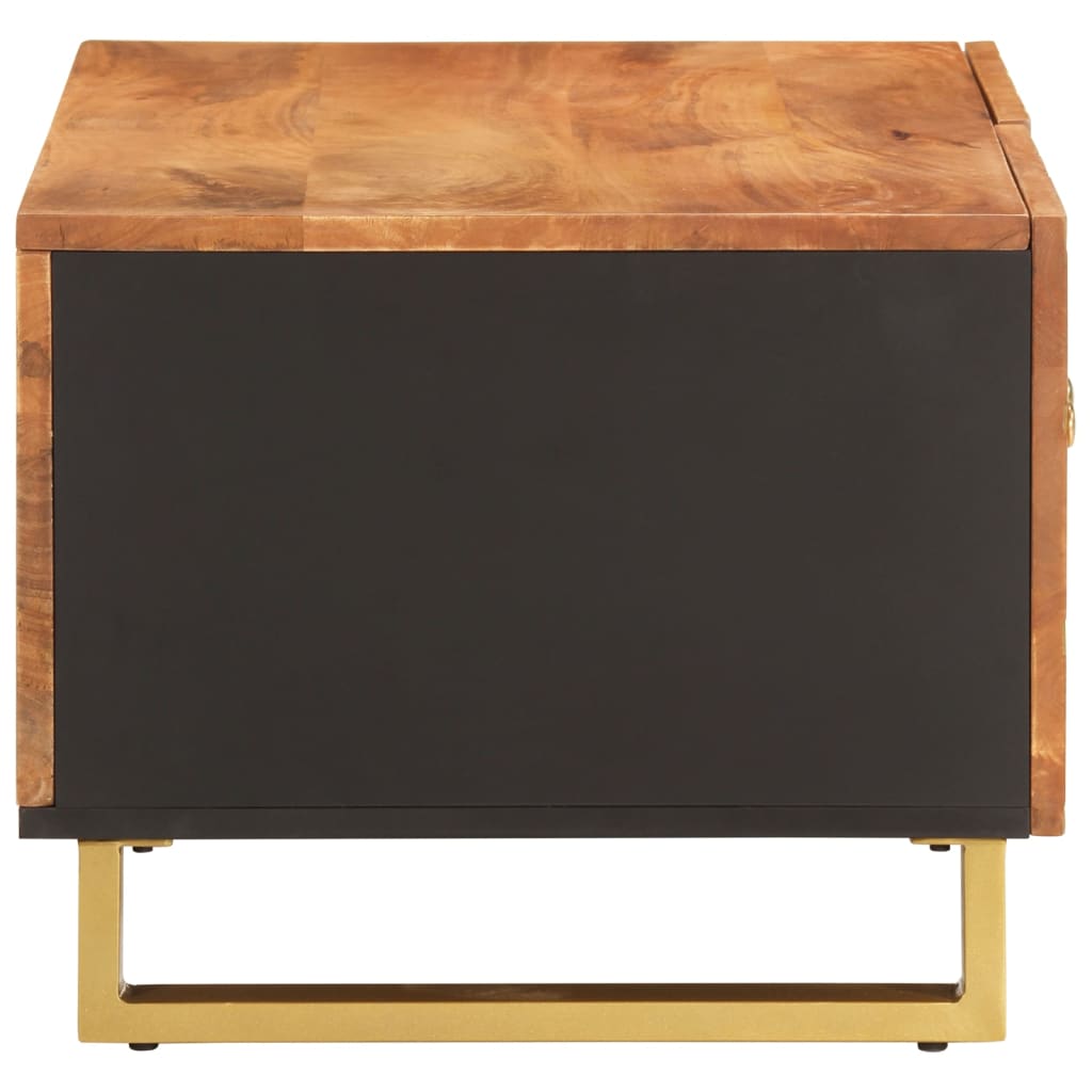 Salontafel 80x50x40 cm massief mangohout bruin en zwart – afbeelding 5