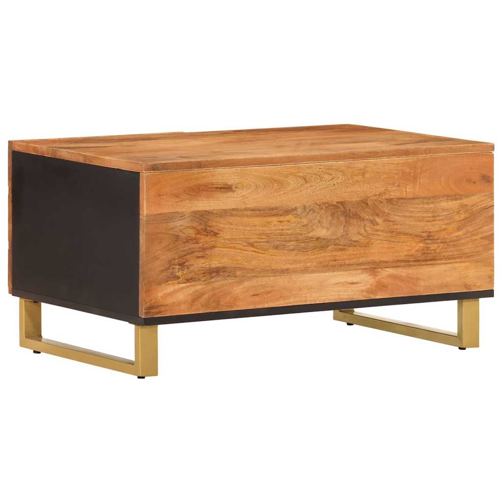 Salontafel 80x50x40 cm massief mangohout bruin en zwart – afbeelding 6