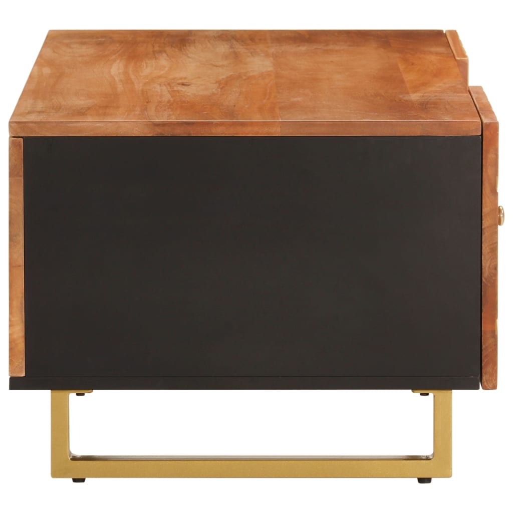 Salontafel 100x54x40 cm massief mangohout bruin en zwart – afbeelding 5