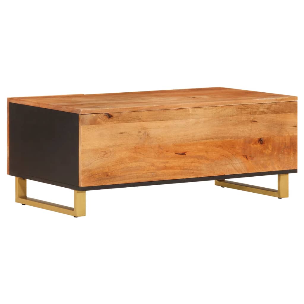 Salontafel 100x54x40 cm massief mangohout bruin en zwart – afbeelding 6