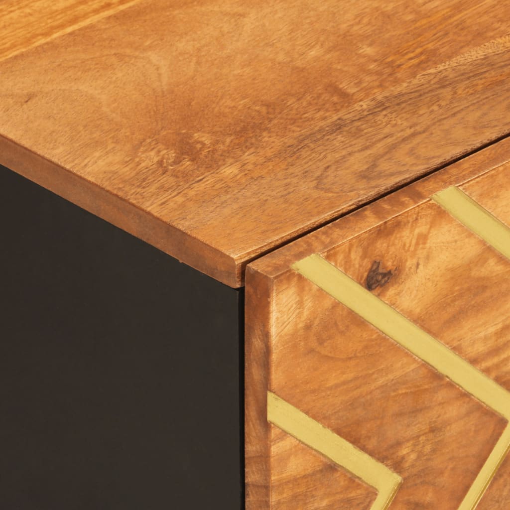 Salontafel 100x54x40 cm massief mangohout bruin en zwart – afbeelding 7