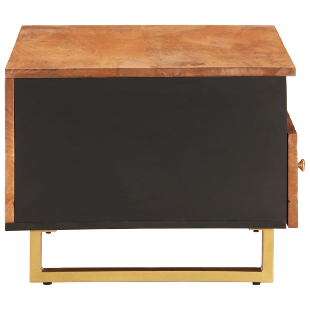 Salontafel 80x54x40 cm massief mangohout bruin en zwart – afbeelding 5