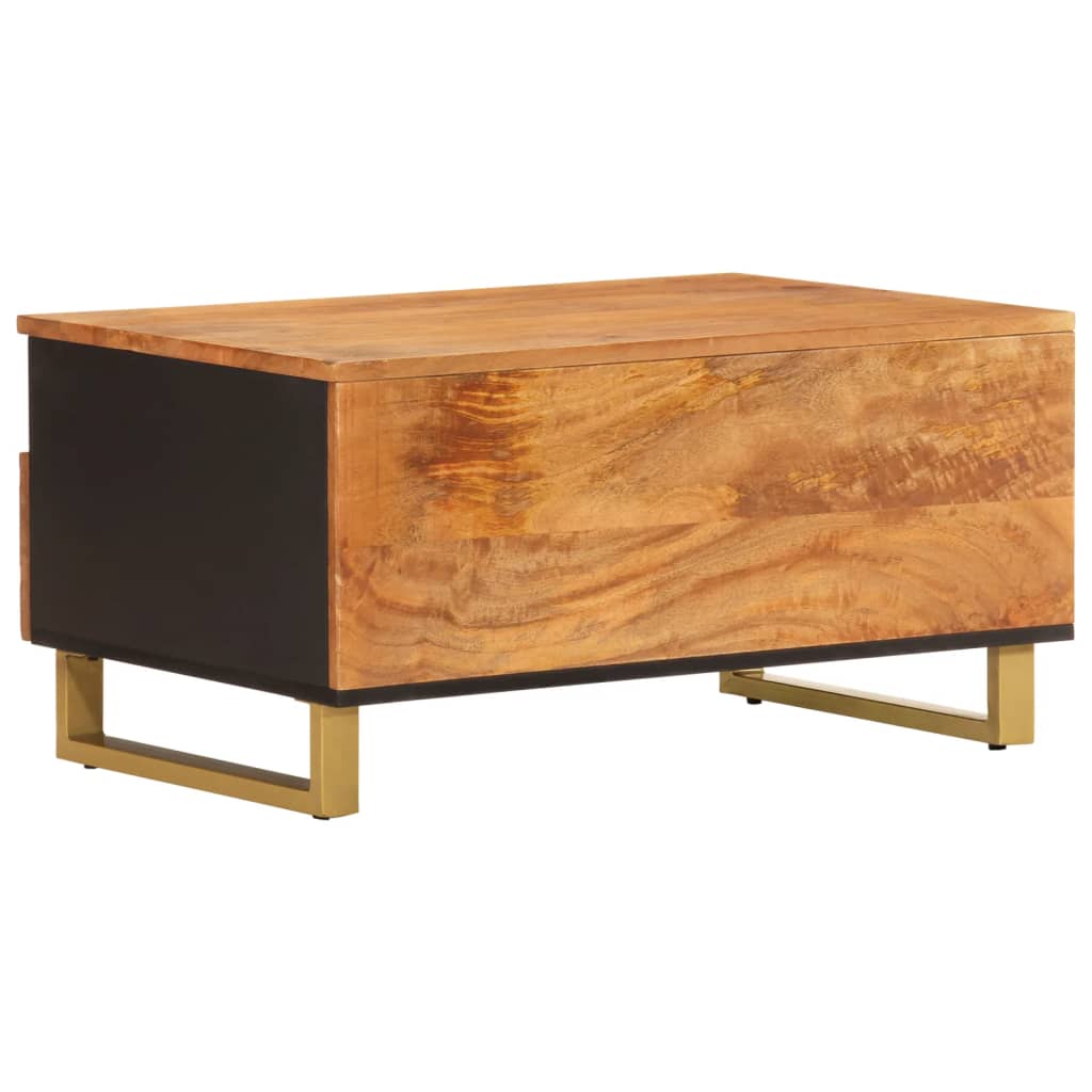 Salontafel 80x54x40 cm massief mangohout bruin en zwart – afbeelding 6