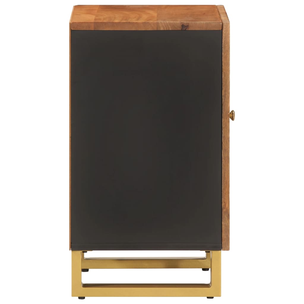 Badkamerkast 38x33,5x58 cm massief mangohout bruin en zwart – afbeelding 5