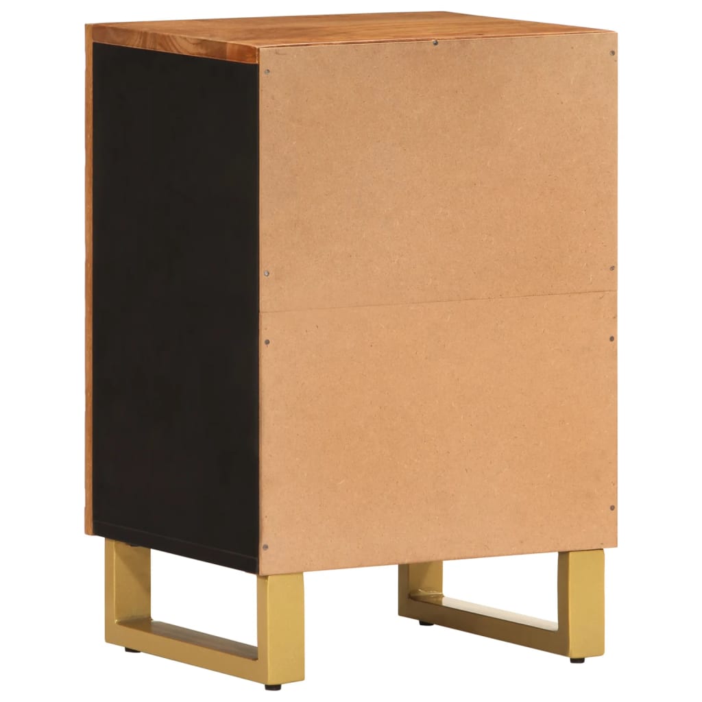 Badkamerkast 38x33,5x58 cm massief mangohout bruin en zwart – afbeelding 6