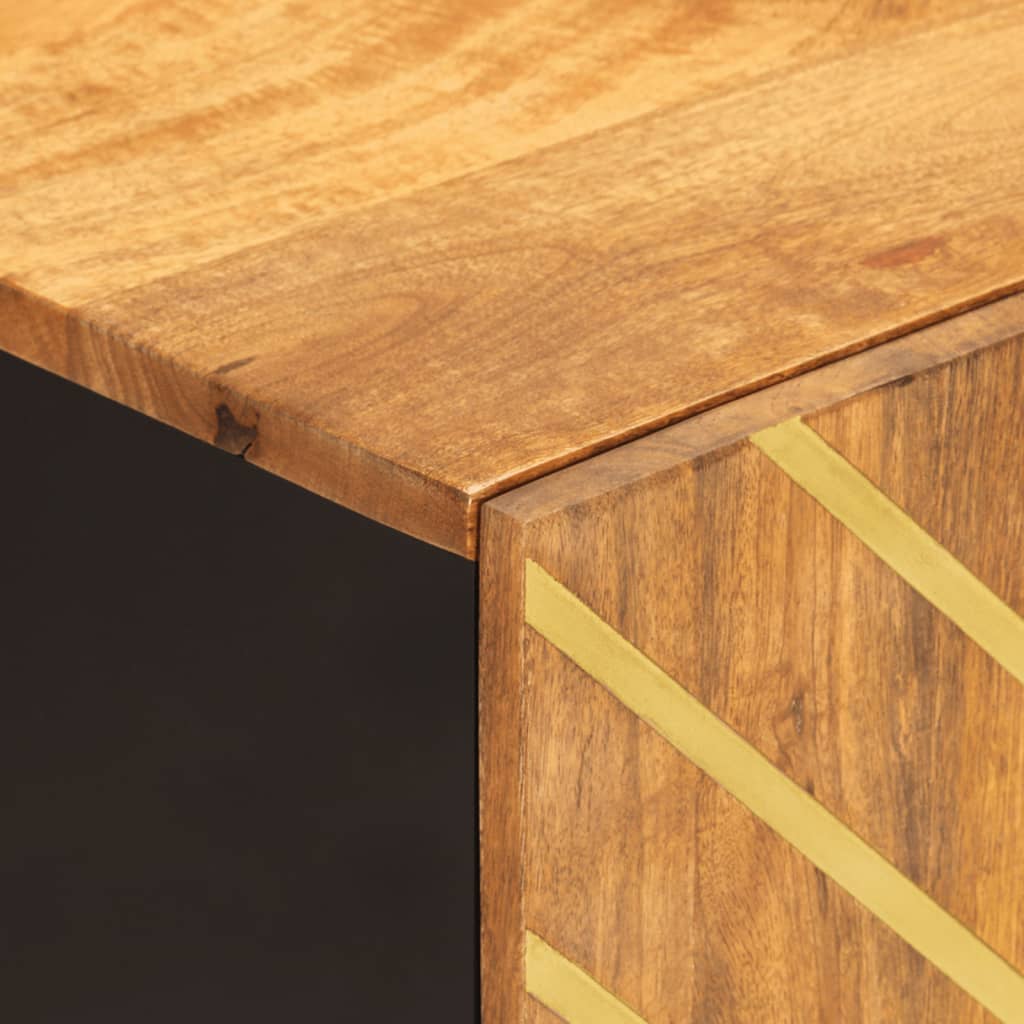Badkamerkast 38x33,5x58 cm massief mangohout bruin en zwart – afbeelding 8
