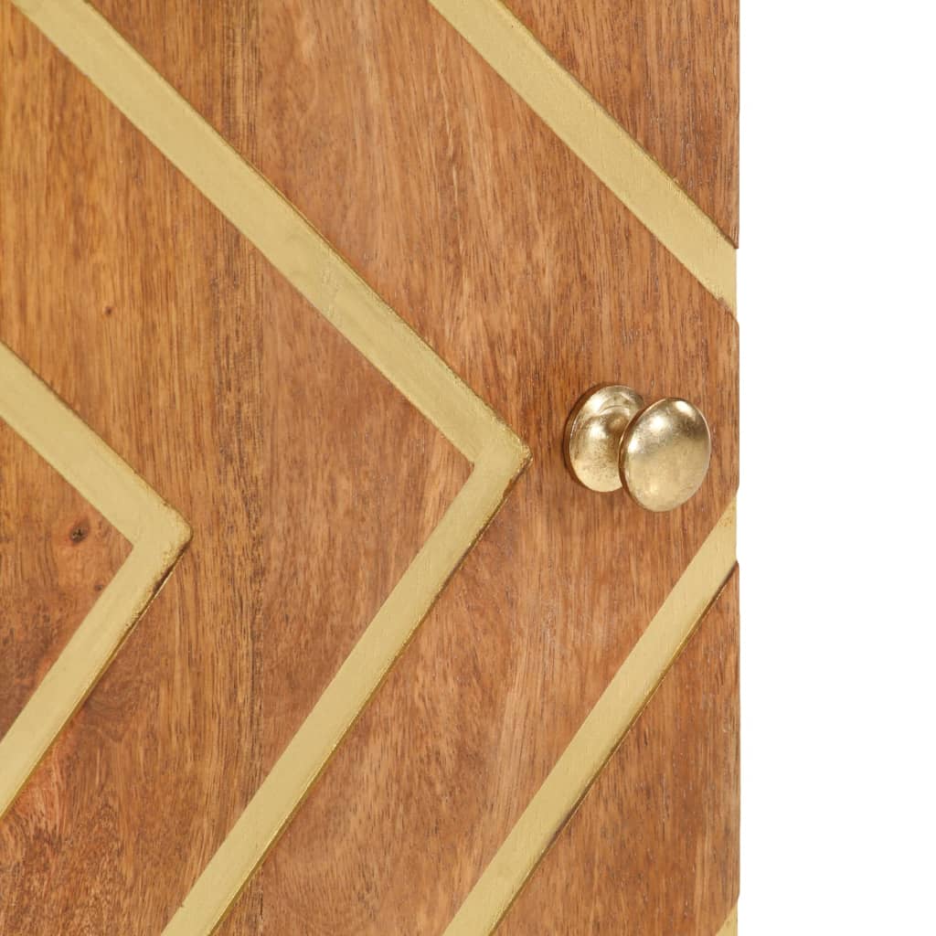 Badkamerkast 38x33,5x58 cm massief mangohout bruin en zwart – afbeelding 9