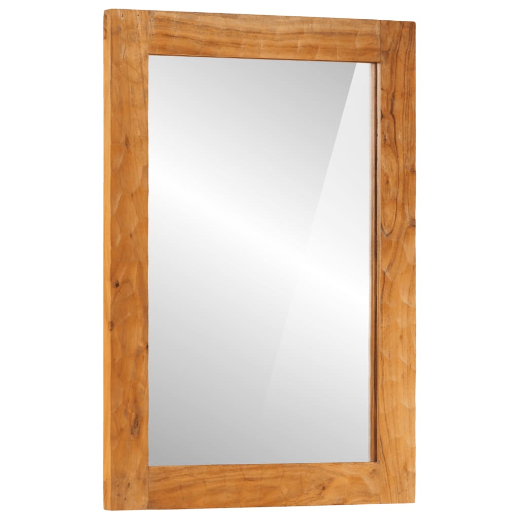 Badkamerspiegel 50x70x2,5 cm massief acaciahout en glas – afbeelding 2