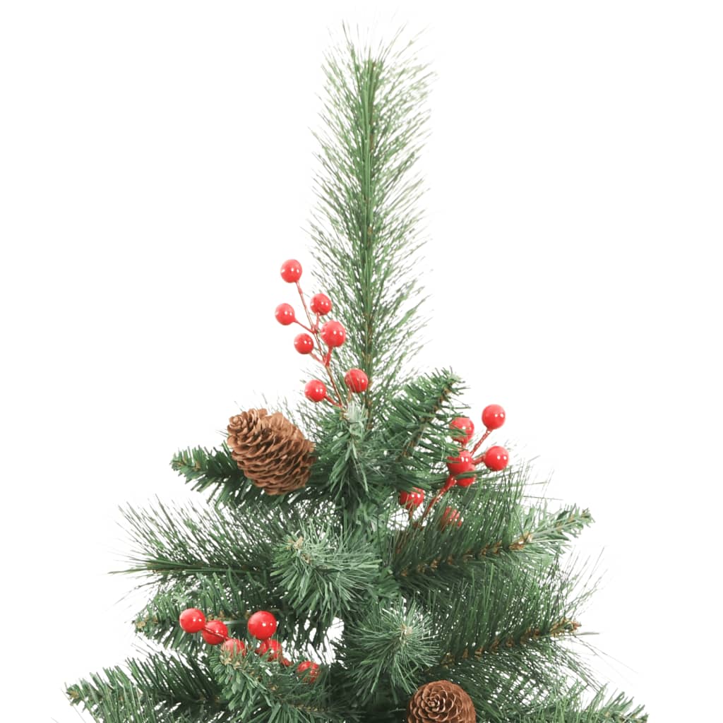 Kunstkerstboom met scharnieren dennenappels en bessen 240 cm – afbeelding 4