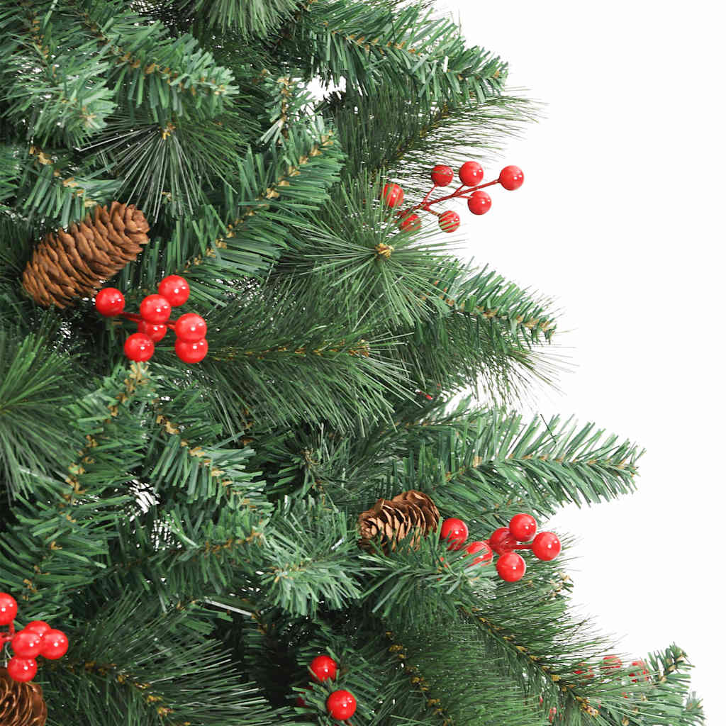 Kunstkerstboom met scharnieren dennenappels en bessen 240 cm – afbeelding 5