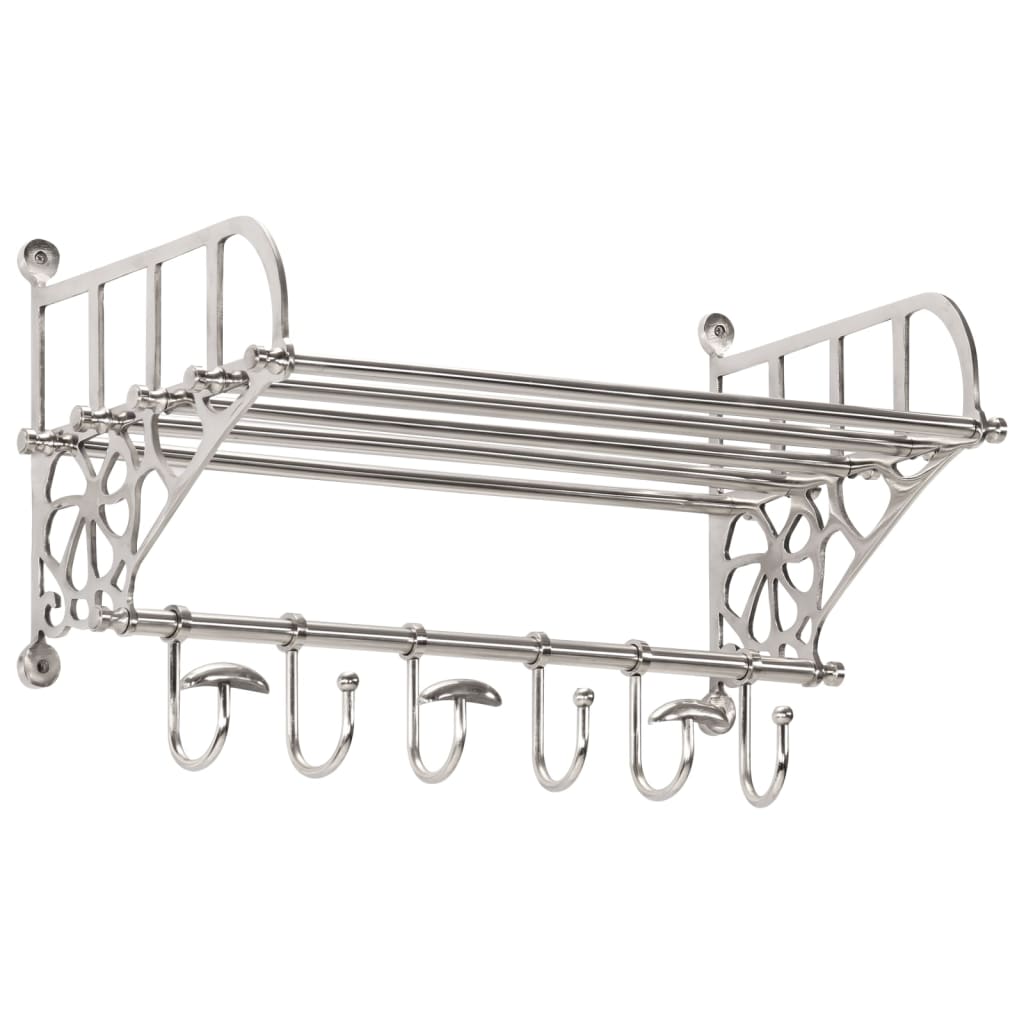 Bagagerek met kleerhangers wandmontage aluminium