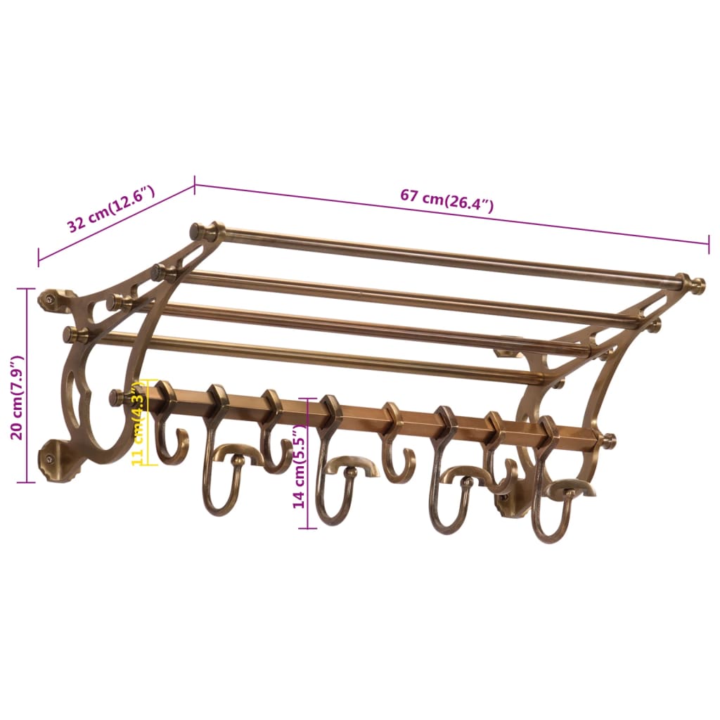 Bagagerek met kleerhangers wandmontage aluminium – afbeelding 6