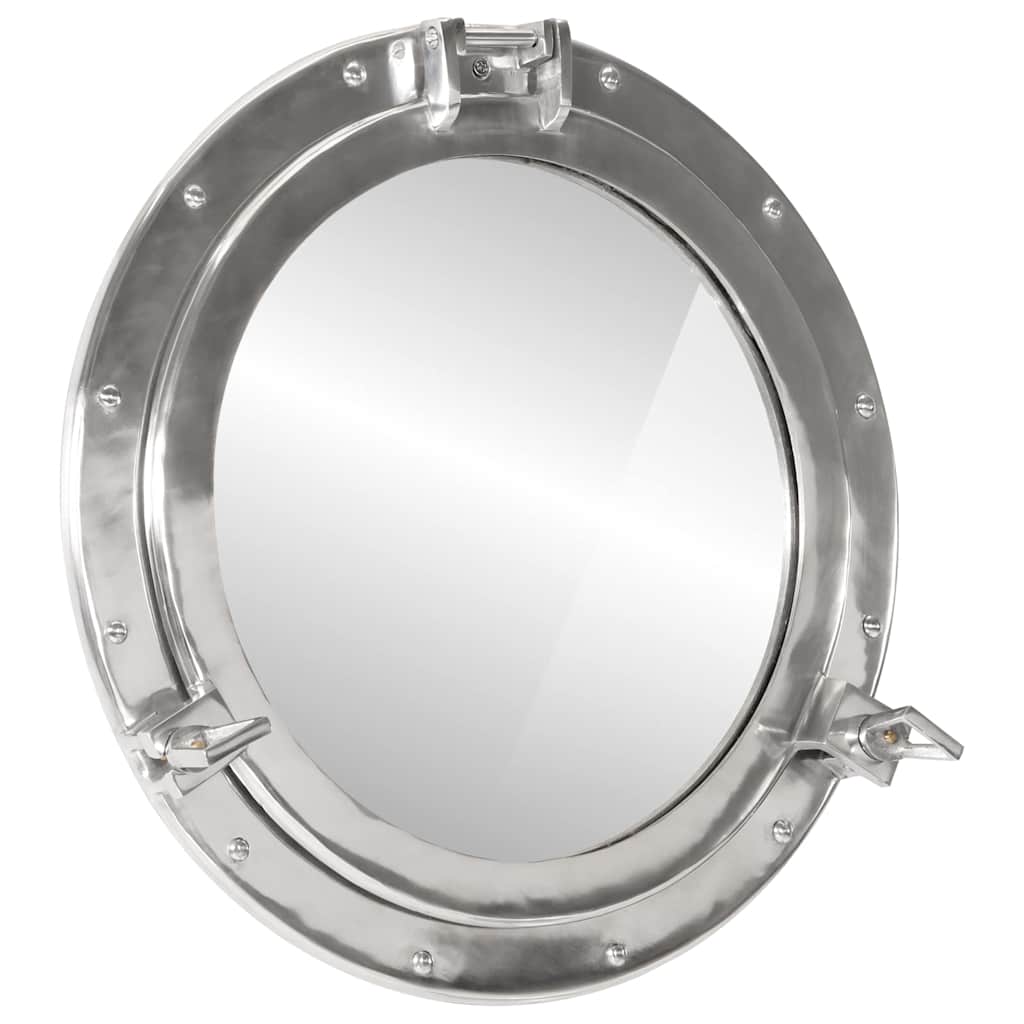 Wandspiegel patrijspoort Ø50 cm aluminium en glas – afbeelding 1