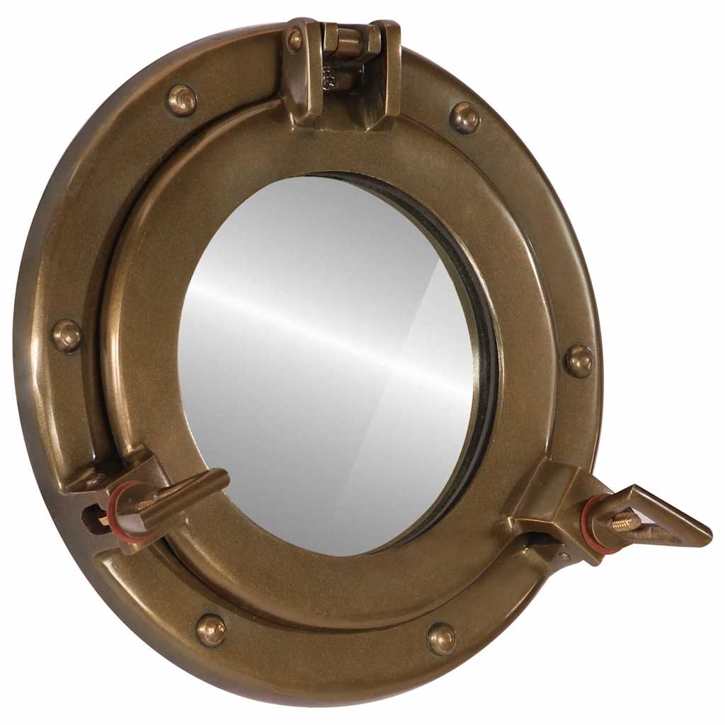 Wandspiegel patrijspoort Ø23 cm aluminium en glas
