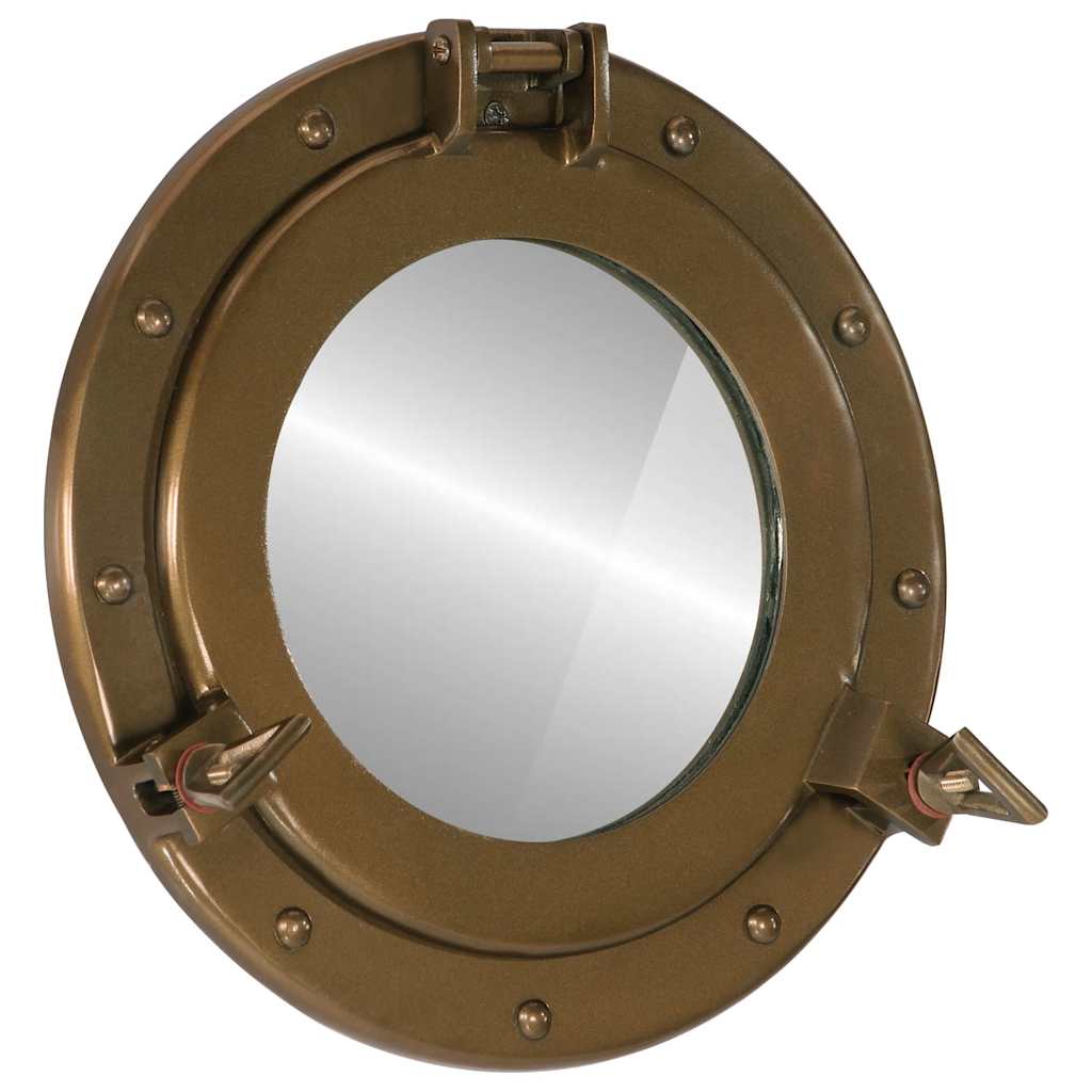 Wandspiegel patrijspoort Ø30 cm aluminium en glas – afbeelding 1