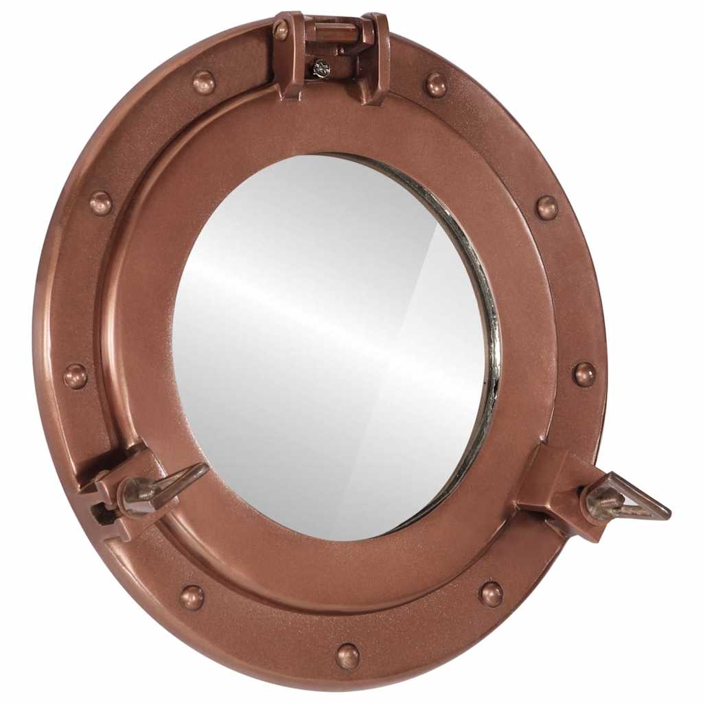 Wandspiegel patrijspoort Ø30 cm aluminium en glas