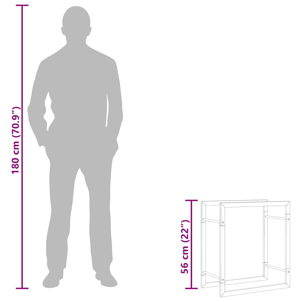 Haardhoutrek 50x28x56 cm roestvrij staal – afbeelding 11