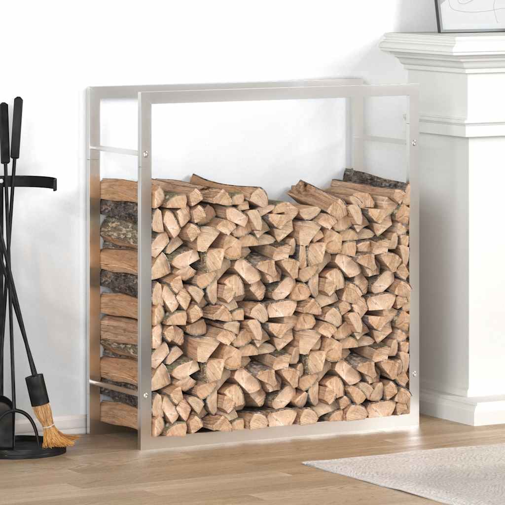 Haardhoutrek 80x28x86 cm roestvrij staal
