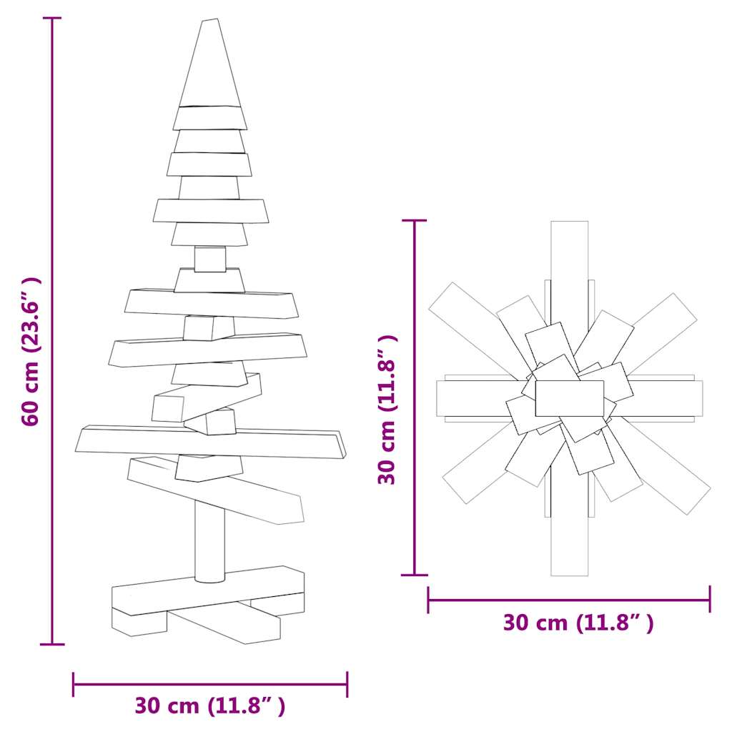 | Houten kerstboom | natuurlijk 60 cm Massief grenenhout – afbeelding 10