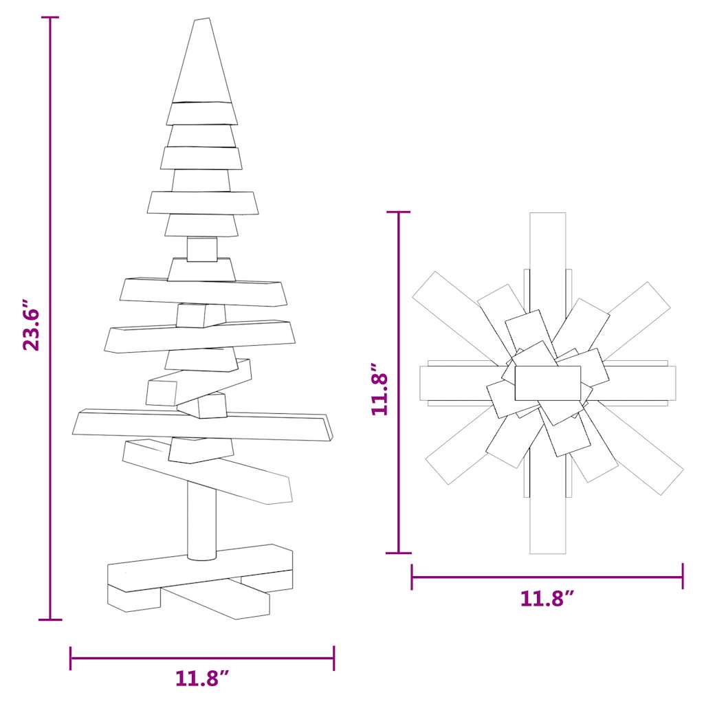 | Houten kerstboom | natuurlijk 60 cm Massief grenenhout – afbeelding 11