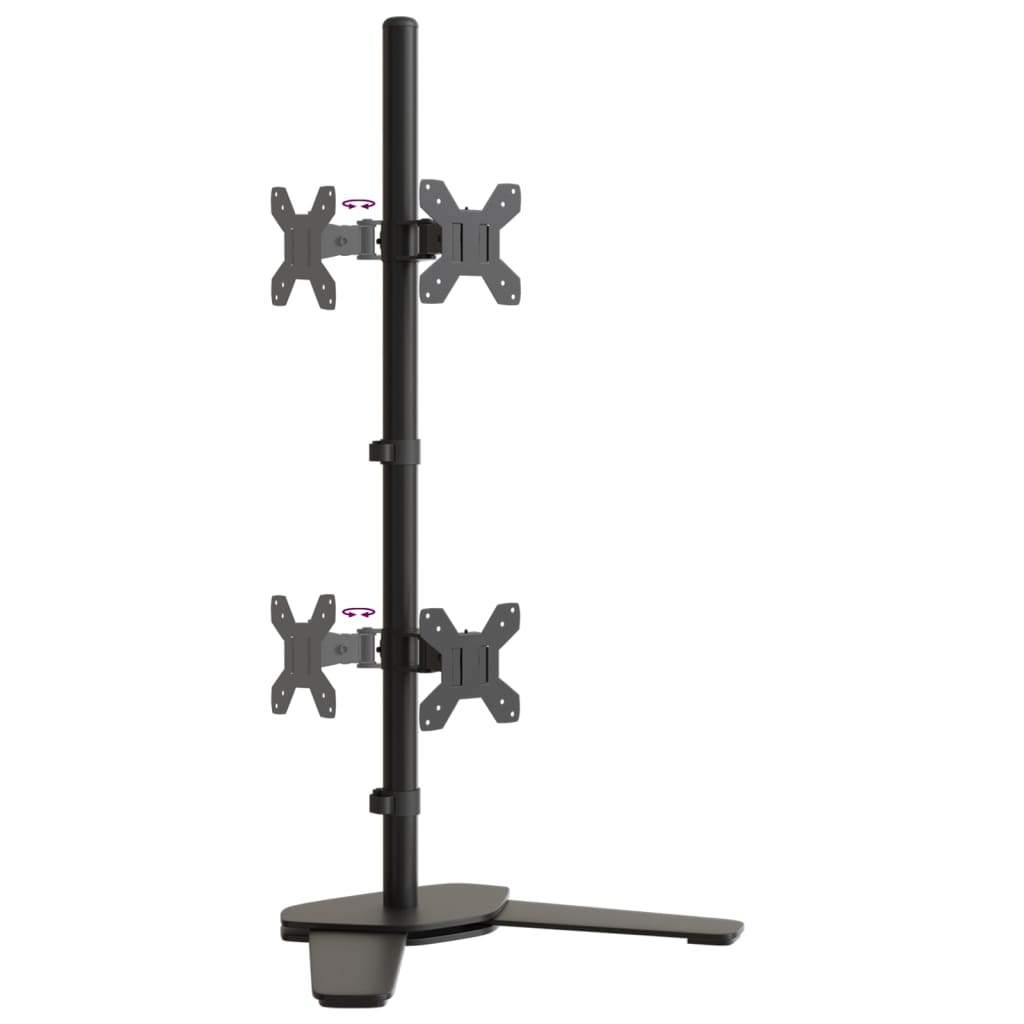 Monitorstandaard dubbel VESA 75/100 mm staal zwart – afbeelding 6