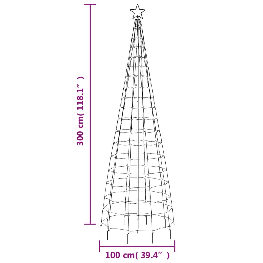 LED-kerstboom met spikes 570 LEDs warm wit 300 cm – afbeelding 11