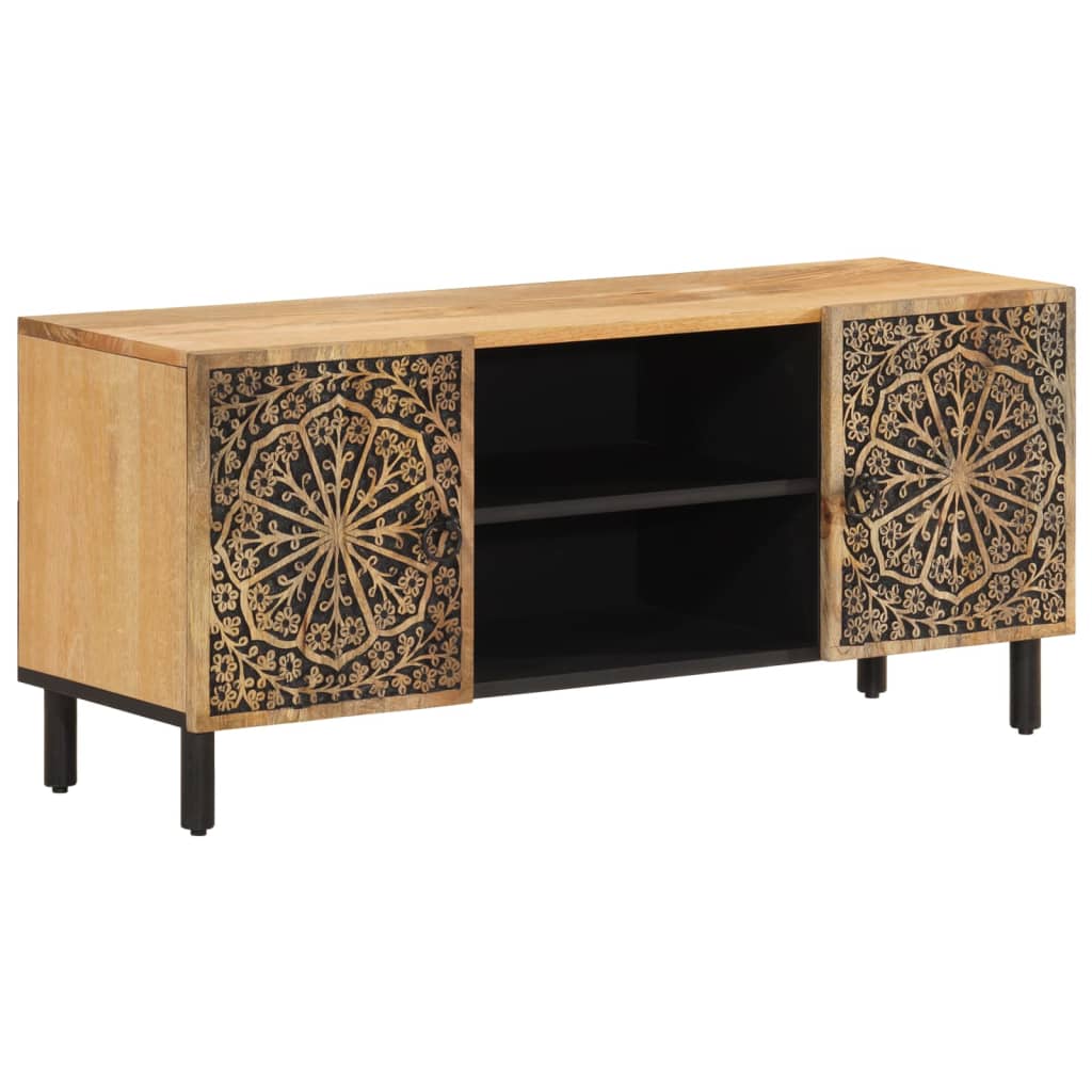 Tv-meubel 105x33x46cm massief mangohout – afbeelding 2