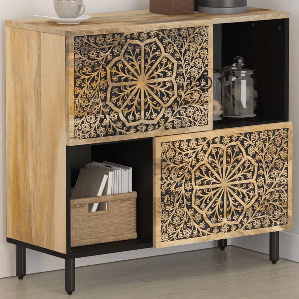 Bijzetkast 80x33x75 cm massief mangohout