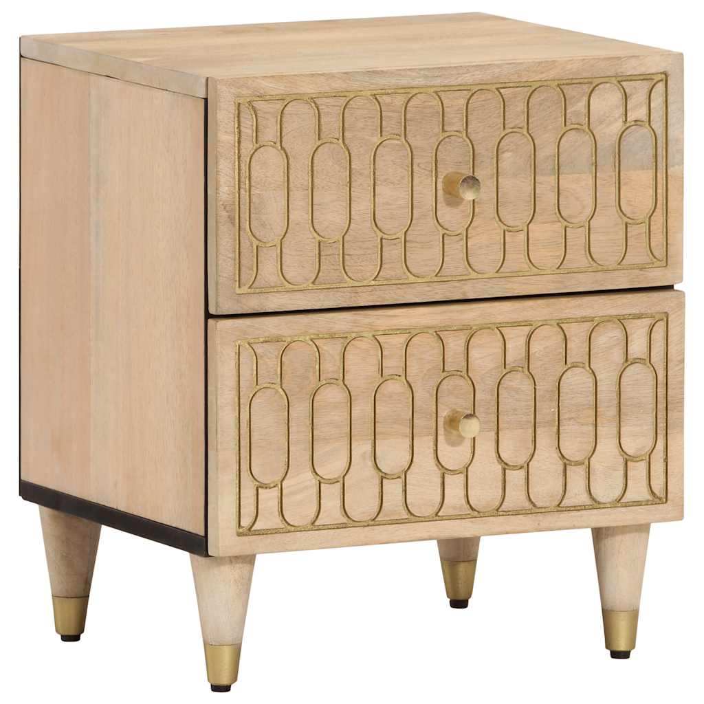 Nachtkastjes 2 st 40x33x46 cm massief mangohout – afbeelding 2