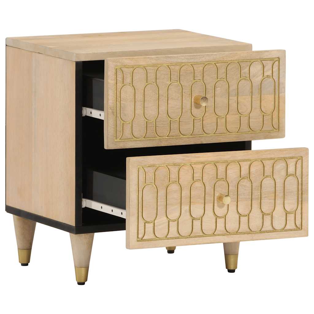 Nachtkastjes 2 st 40x33x46 cm massief mangohout – afbeelding 3