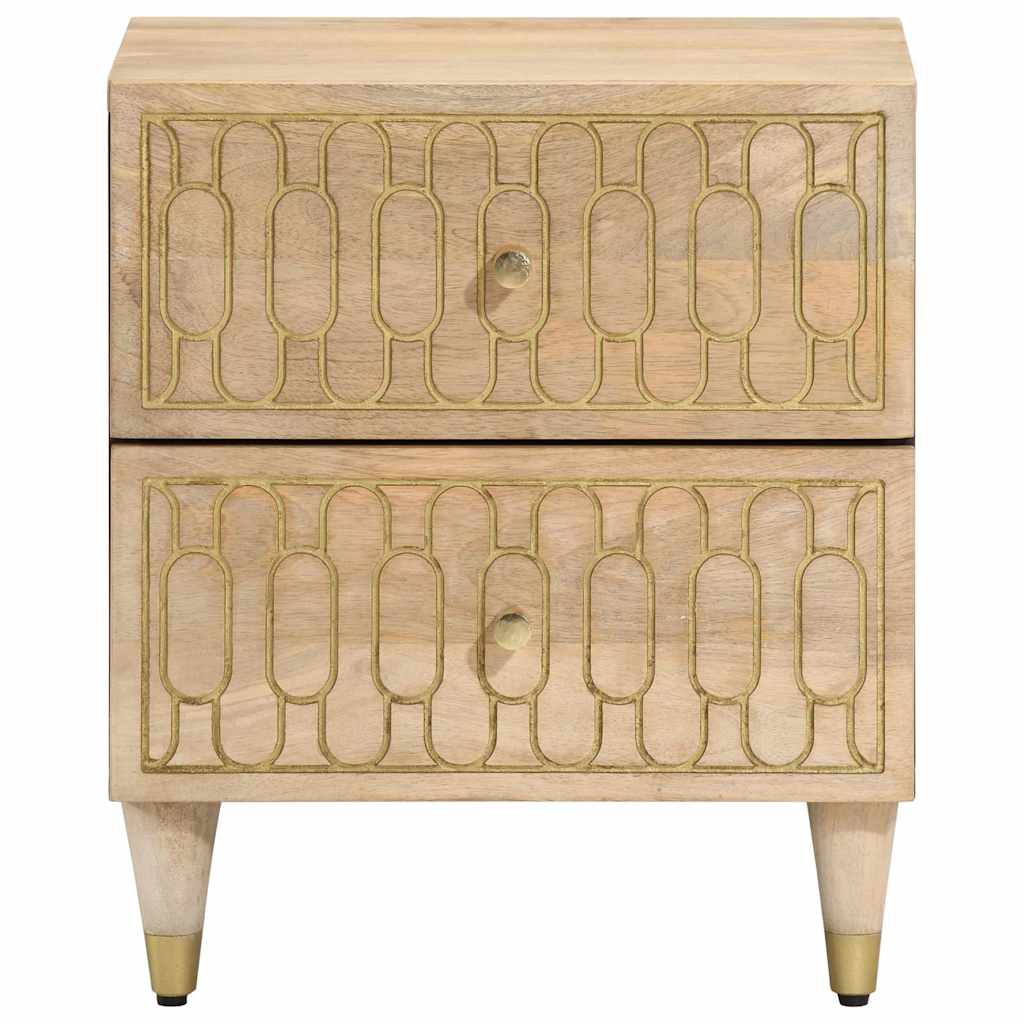 Nachtkastjes 2 st 40x33x46 cm massief mangohout – afbeelding 4