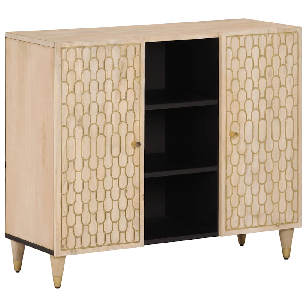 Bijzetkast 90x33x75 cm massief mangohout – afbeelding 2