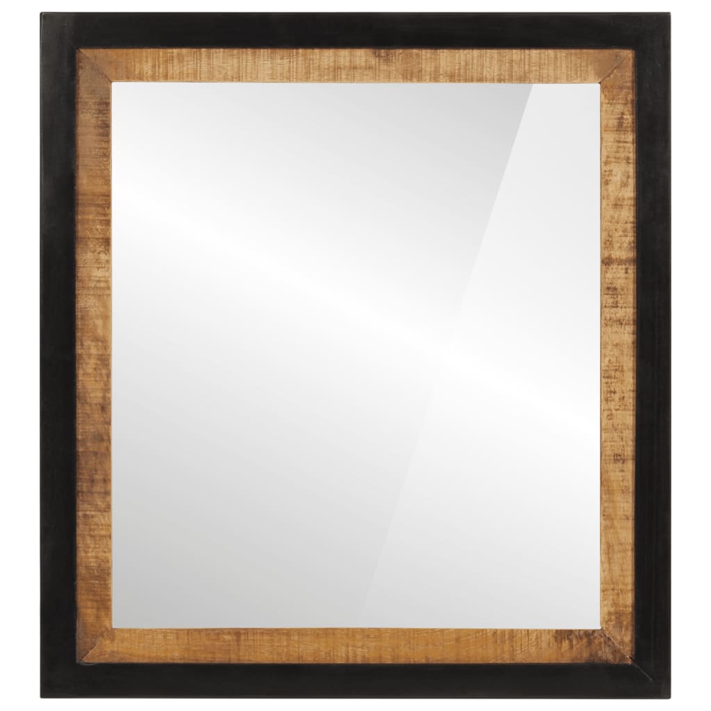 Badkamerspiegel 55x1x60 cm glas en massief mangohout – afbeelding 1