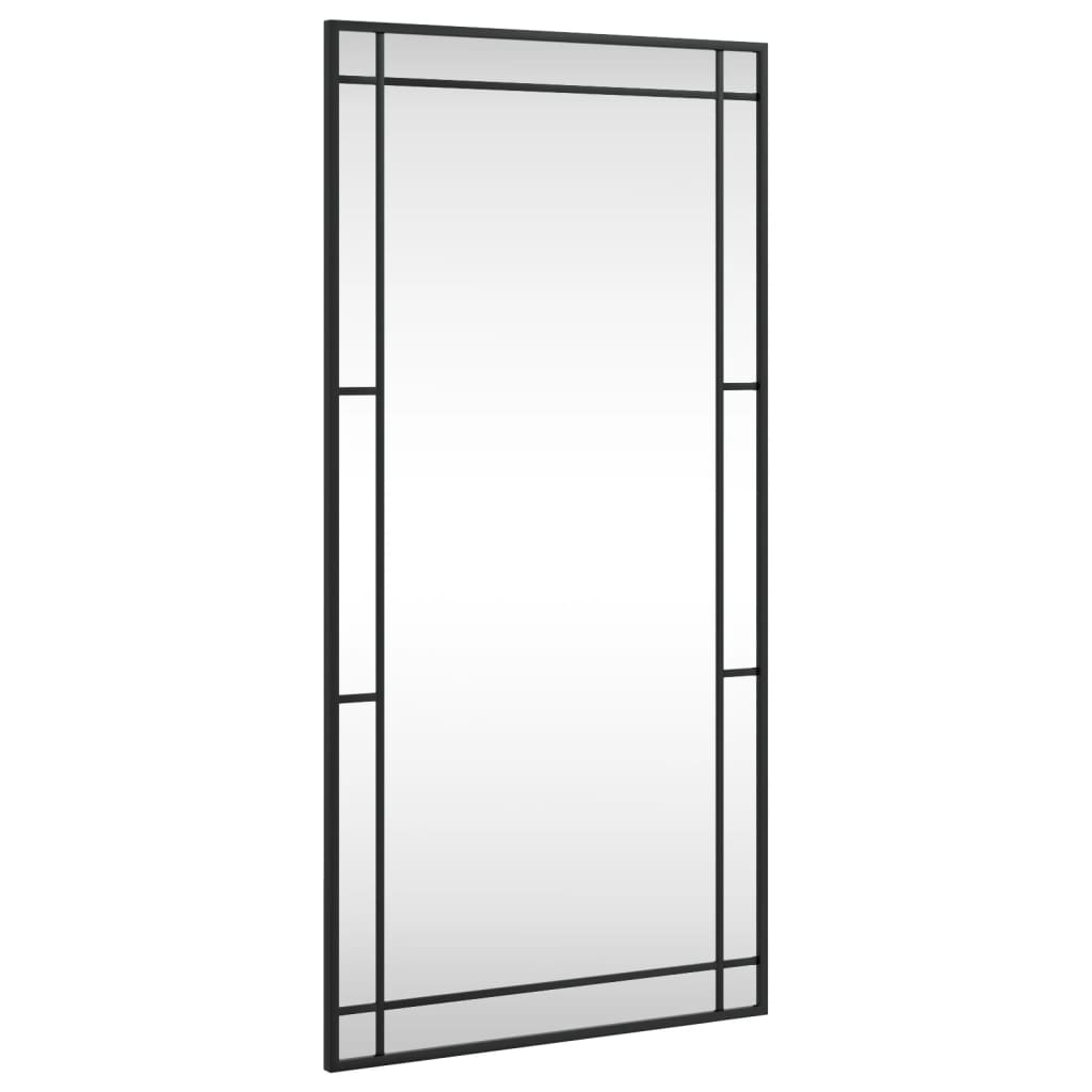 Wandspiegel rechthoekig 50x100 cm ijzer zwart – afbeelding 2
