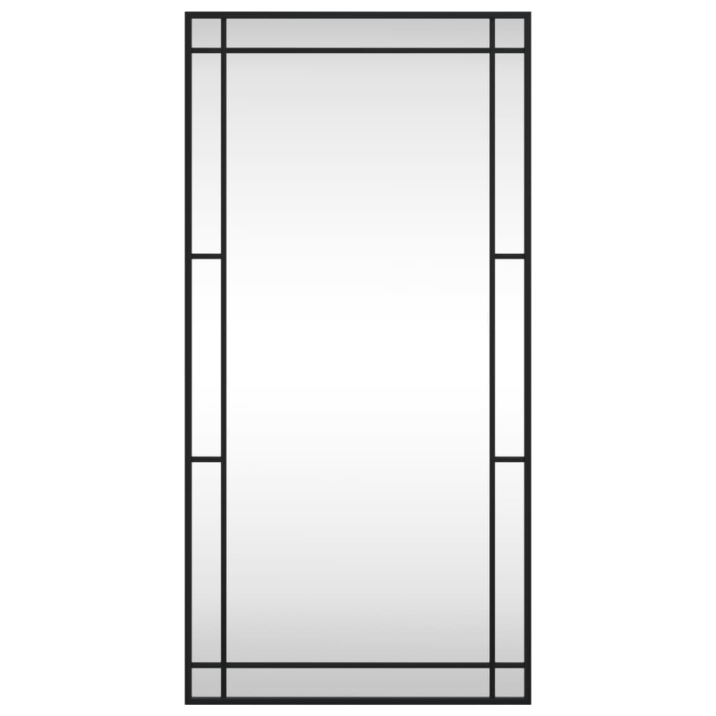 Wandspiegel rechthoekig 50x100 cm ijzer zwart – afbeelding 3