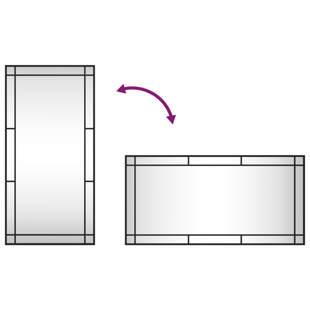 Wandspiegel rechthoekig 50x100 cm ijzer zwart – afbeelding 7