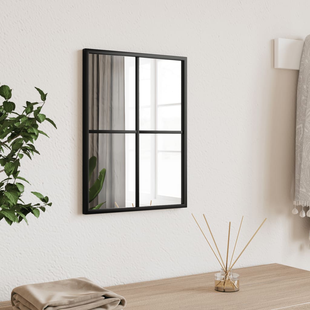 Wandspiegel rechthoekig 30x40 cm ijzer zwart – afbeelding 1