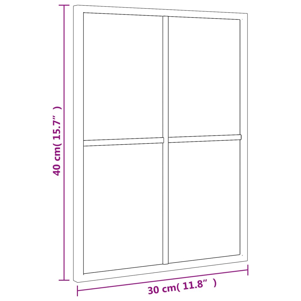 Wandspiegel rechthoekig 30x40 cm ijzer zwart – afbeelding 8