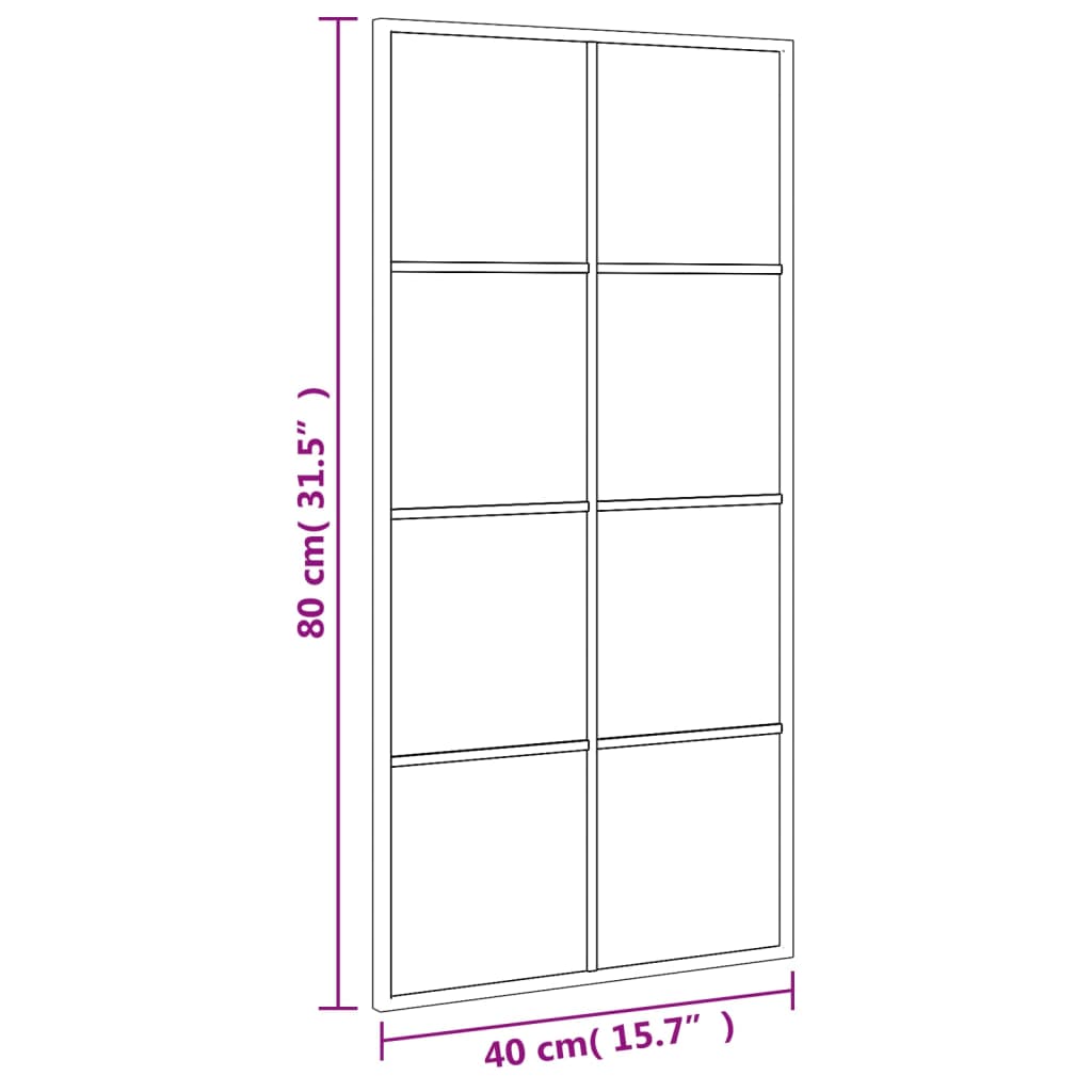Wandspiegel rechthoekig 40x80 cm ijzer zwart – afbeelding 8
