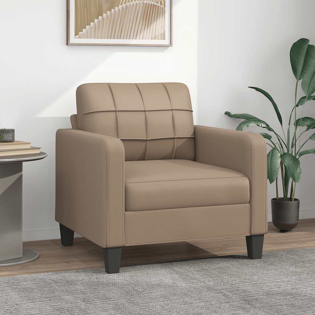 Fauteuil 60 cm kunstleer cappuccinokleurig