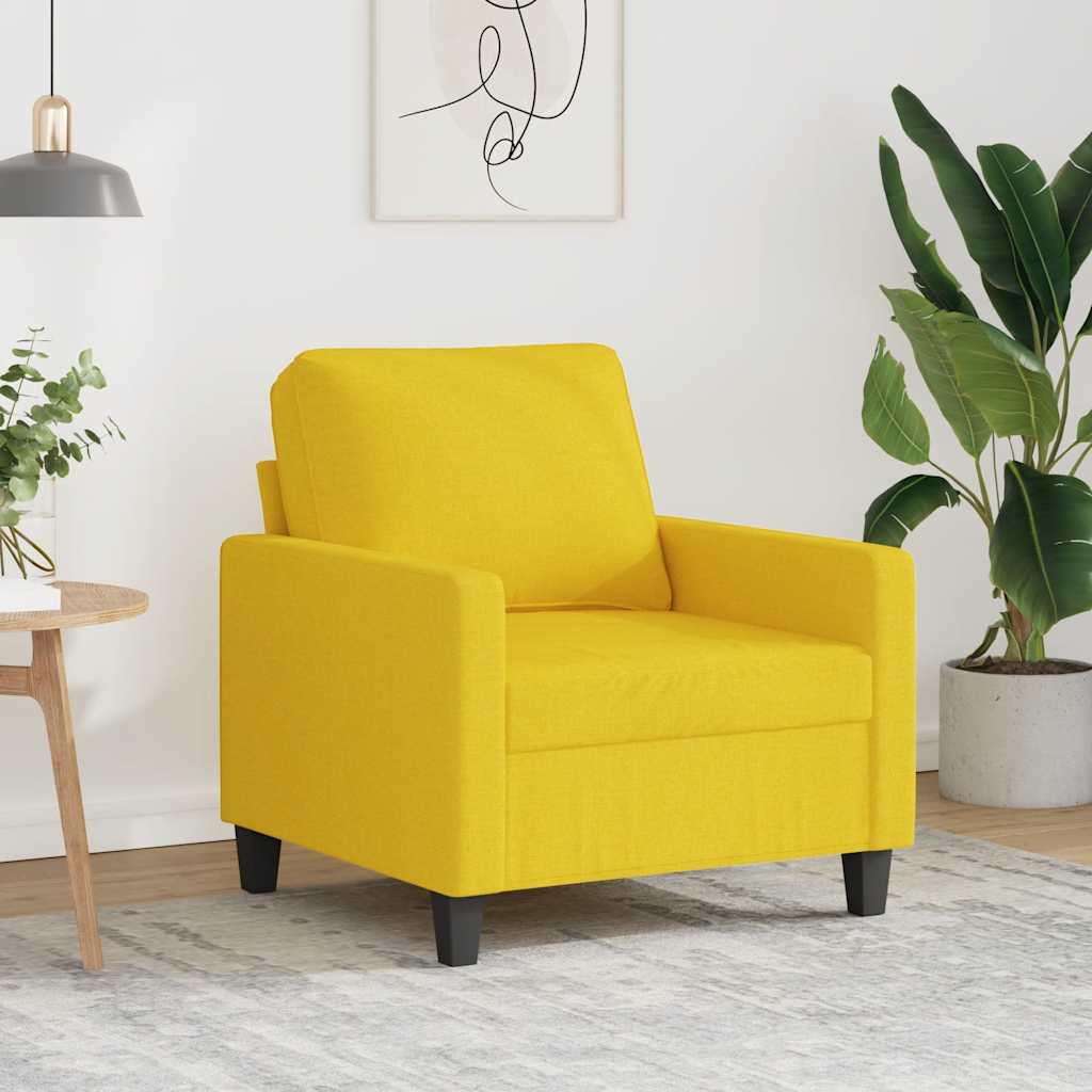 Fauteuil 60 cm stof lichtgeel