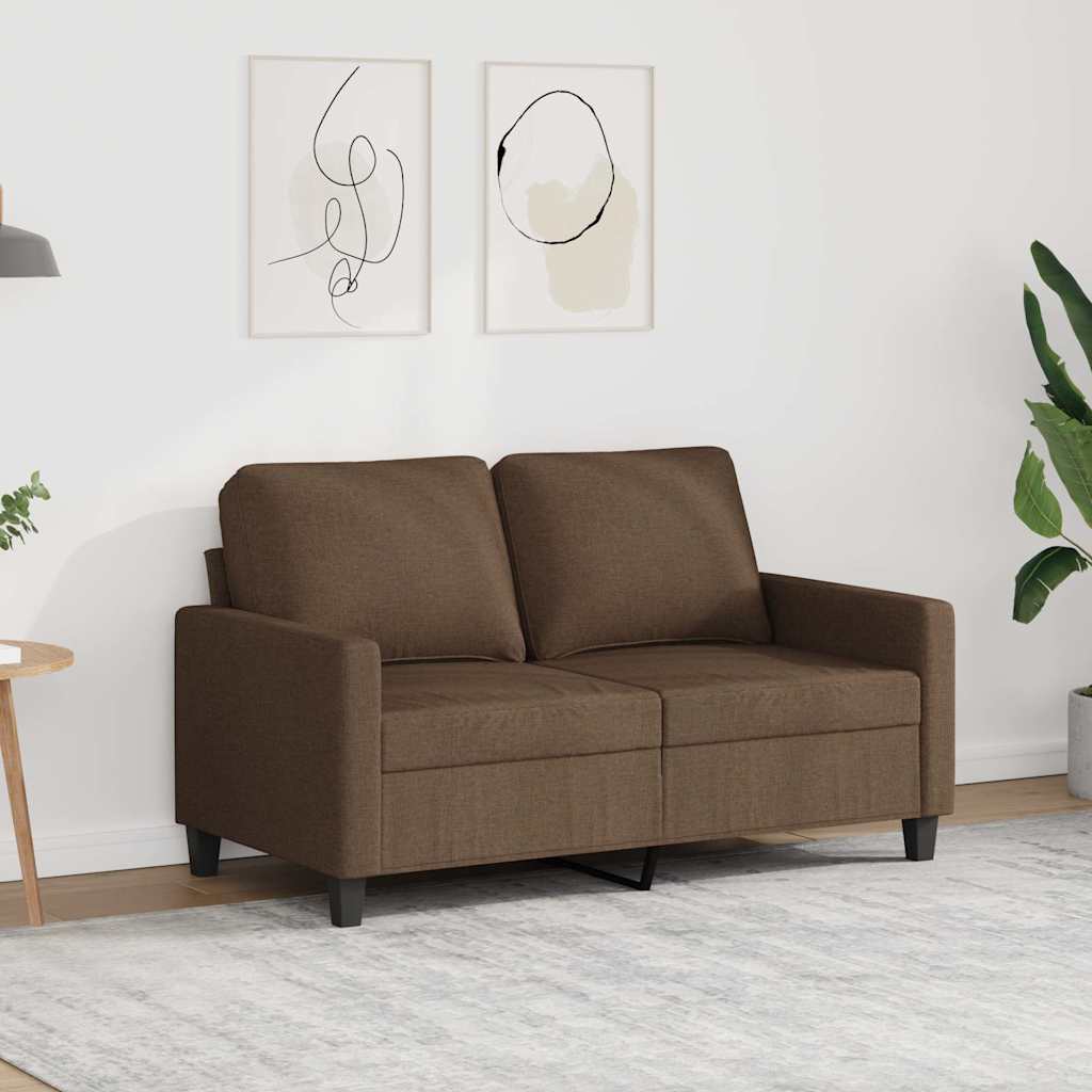 Tweezitsbank 120 cm stof bruin