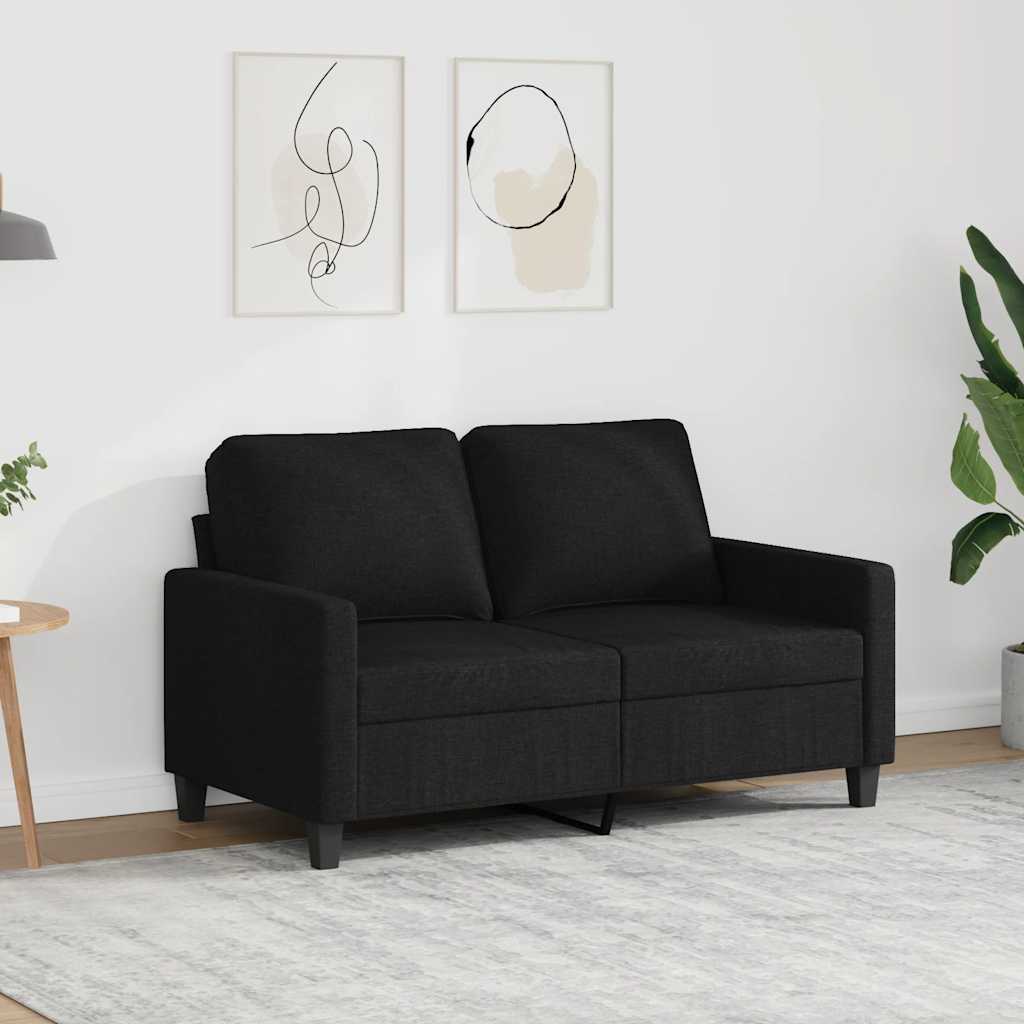 Tweezitsbank 120 cm stof zwart