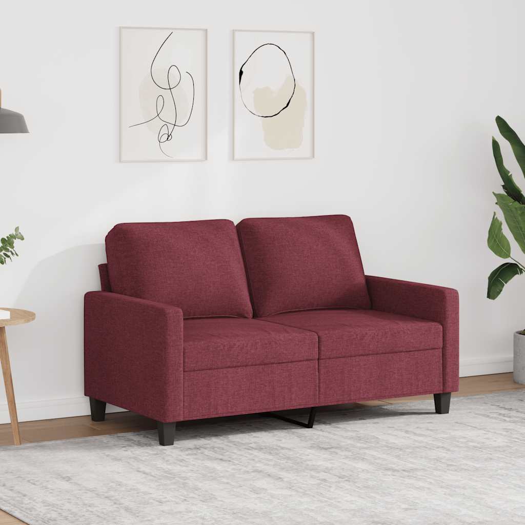 Tweezitsbank 120 cm stof wijnrood – afbeelding 1